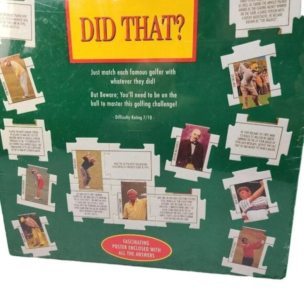 Golf Trivia Quiz Jigsaw Puzzle Which Golfer Did That Factory Sealed 1995 Vintage